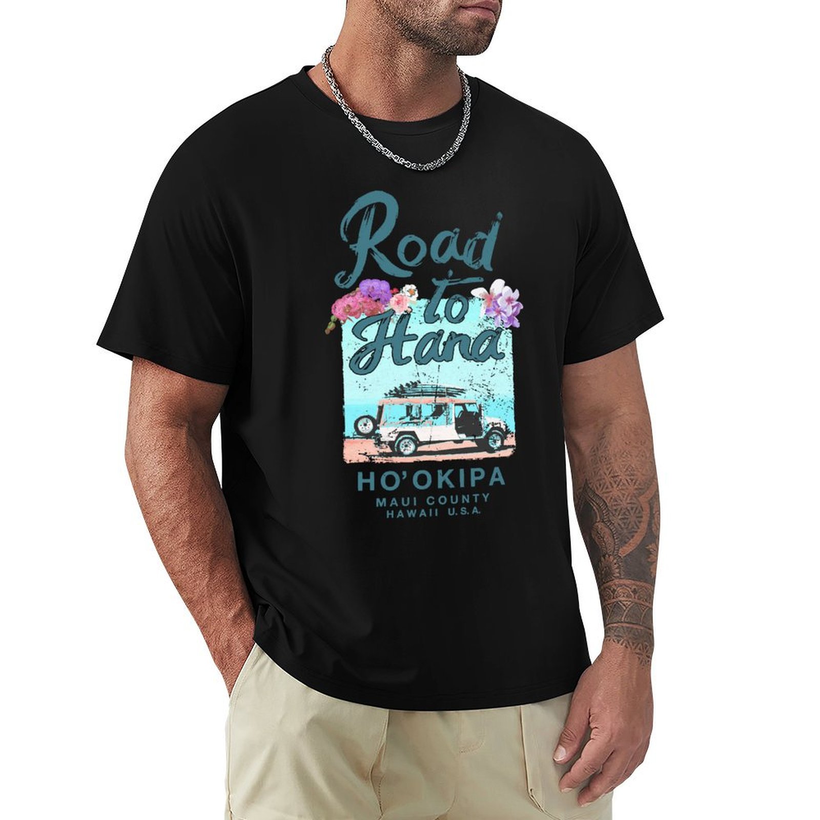 Vintage Hawaiian Floral Shirt - Road to Hana Maui Hawaii Vintage