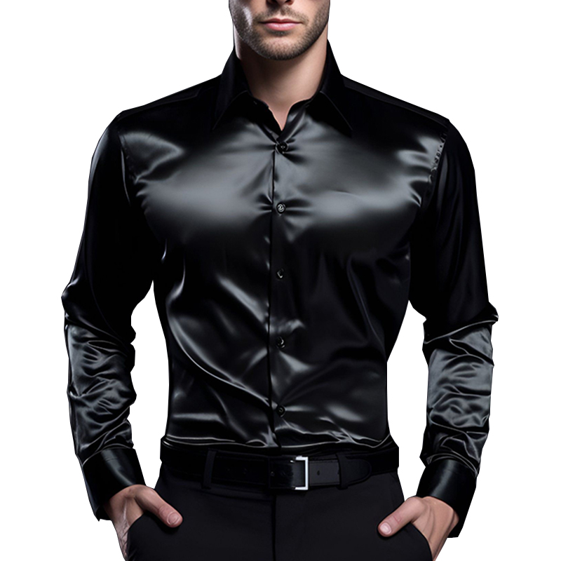 Men's Satin Luxury Dress Shirt - Mens Satin Silk Dress Shirt review and price