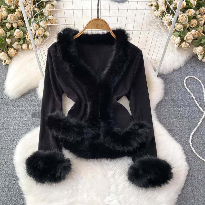 Women Plus Size Faux Fur Splic - Jackets review and price