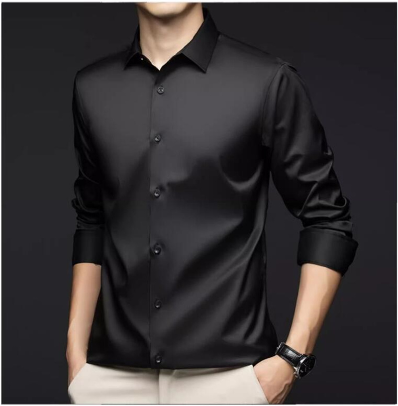 Men Long Sleeve Professional S - Mens Satin Silk Dress Shirt review and price