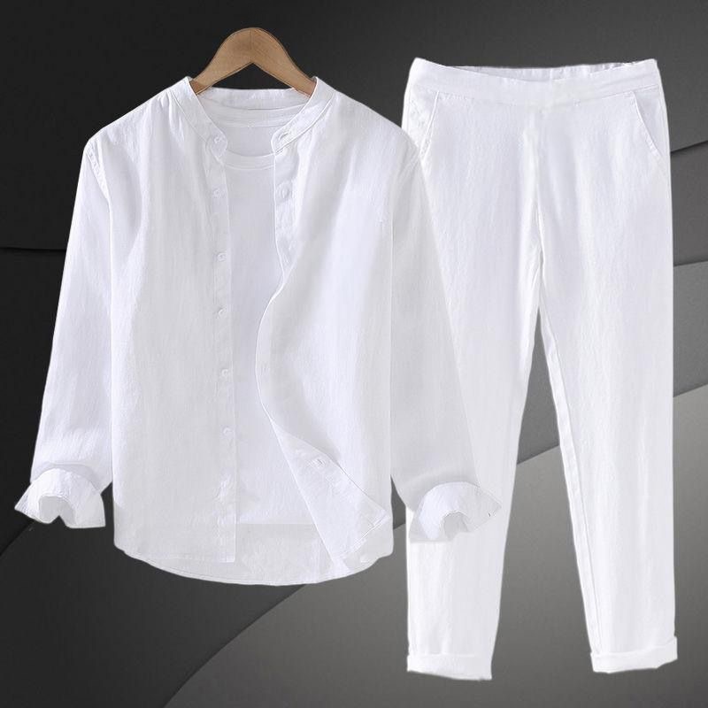 Lightweight Breathable Cotton  - Mens Linen Shirt Long Sleeve review and price