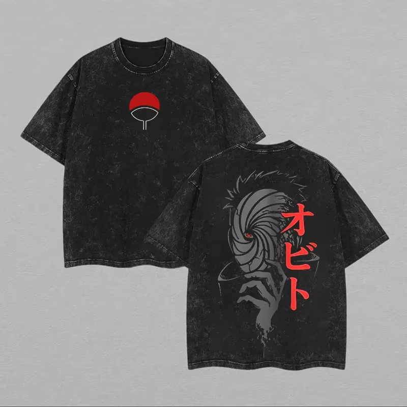 Naruto Obito Uchiha Men T Shir - Acid Wash Vintage Graphic T Shirt review and price