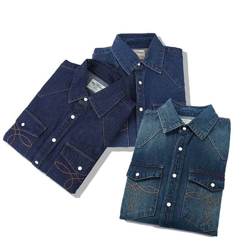 American Wash Vintage Denim Sh - Mens Western Denim Pearl Snap Shirt review and price