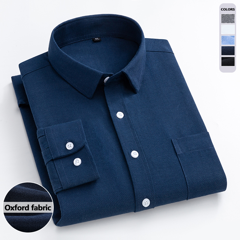 Navy Blue Oxford Shirt Men's L - Oxford Cotton Casual Shirt Business review and price