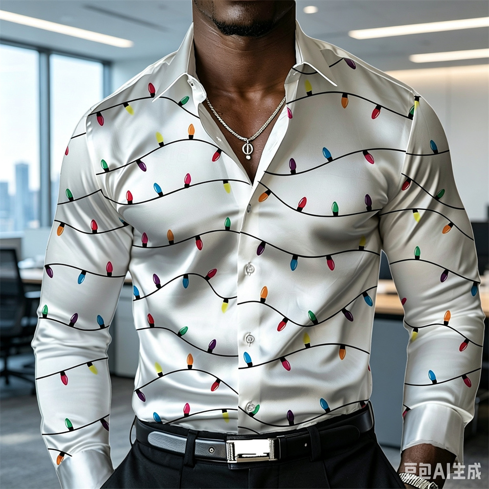 Christmas men's lantern shirt  - Mens Satin Silk Dress Shirt review and price