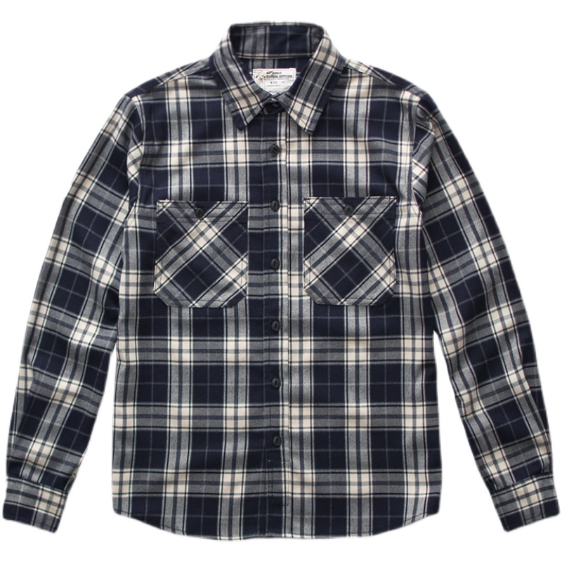 Autumn New American Retro 300g - Flannel Plaid Shirt Heavy Weight review and price