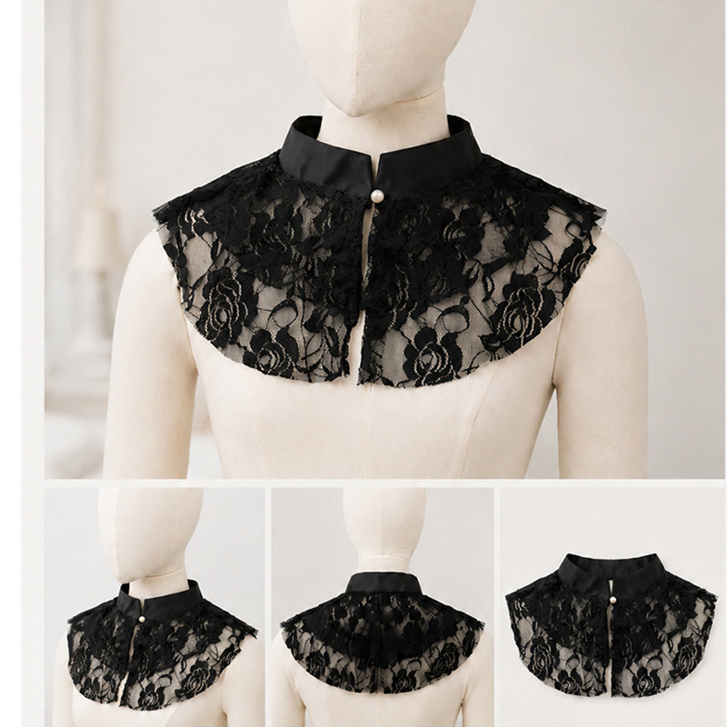 Elegant Lace Floral False Coll - Shirts review and price